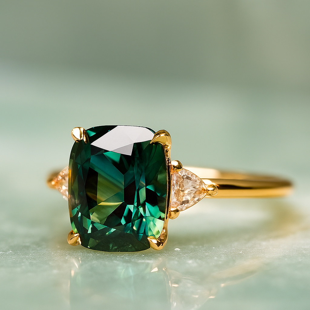 Elegant Square Emerald Ring