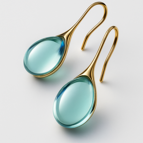 Crystal drop earrings in gold and silver