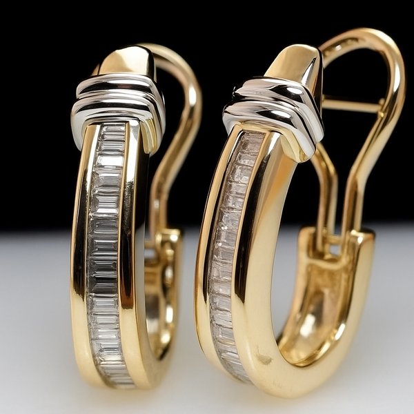 Vintage gold and diamond earrings